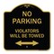 Signmission Parking Violators Will Towed W/ Bidirectional Arrow Heavy-Gauge Alum Sign, 18" x 18", BG-1818-23349 A-DES-BG-1818-23349 - alternate 1